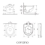 CERANO - Kompletní WC set Profi/Cesso - bílá lesklá - WC tlačítko Classic/Zlatá - předstěnová instalace - 49x36 CER-061753