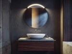 SAPHO - BORD kulaté zrcadlo s LED svítidlem MOON, broušená hrana, ø 60cm, CU free 22444-2211