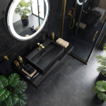 REA - Umyvadlo na desku Goya 50x37 černá matná REA-U8778