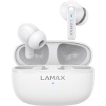 Lamax Clips1 Play Headset do uší (In Ear) Bluetooth® stereo bílá Indikátor nabití, Nabíjecí pouzdro, regulace hlasitosti, odolné vůči potu, dotykové ovládání,