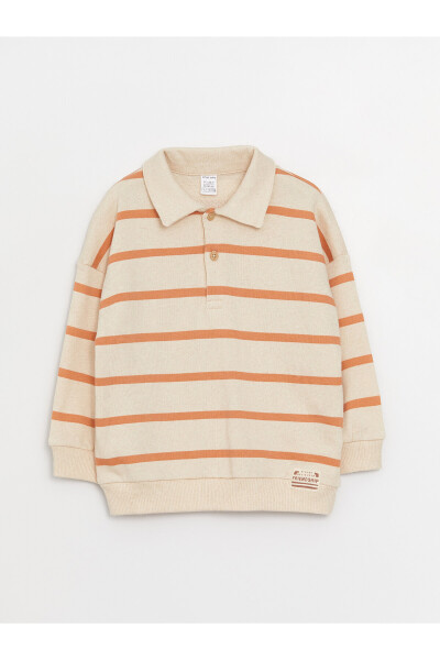 LC Waikiki Polo Neck Long Sleeve Striped Baby Boy Sweatshirt