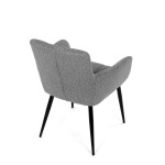 Židle jídelní, světle šedá látka, černý kov