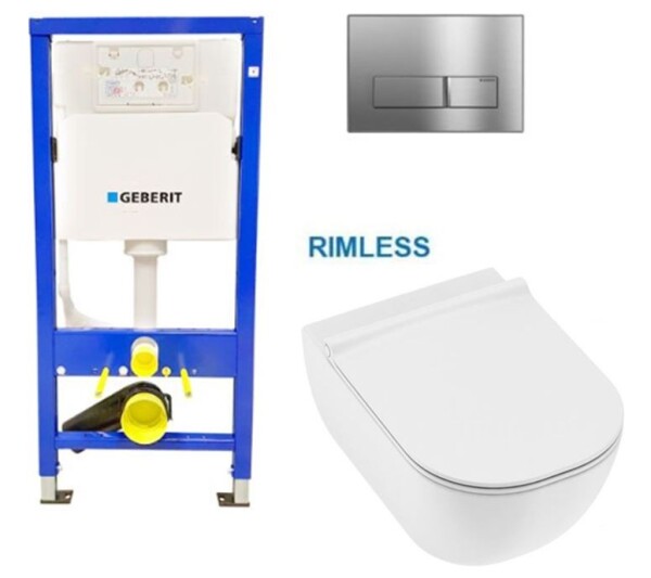 GEBERIT DuofixBasic s chromovým tlačítkem DELTA51 + WC JIKA MIO + SEDÁTKO SLIM 458.103.00.1 IO1