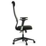 Kancelářské kreslo, potah černá látka a ekokůže, houpací mechanismus,2D područky