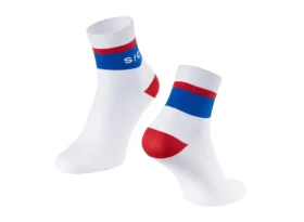Force Stripe krátké ponožky bílá/modrá vel. L-XL (EU 42-46)