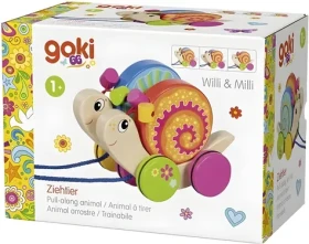 GOKI Dřevěná tahací dvojice šneků Willi a Milli