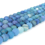 Přírodní ledový achát - modrý - ∅ 6 mm - 1 ks