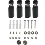CERANO - Koupelnový radiátor Lincoln - středové připojení 50mm/boční - 559W - černá matná - 1800x500 mm CER-429574
