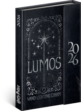 Diář 2026: Harry Potter/Lumos - týdenní, magnetický, 11 x 16 cm