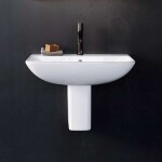 DURAVIT - ME by Starck Umyvadlo 55x44 cm, s přepadem, s otvorem pro baterii, WonderGliss, matná bílá 23355532001