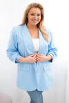 Dámská elegantní plus size sako modrá UNI