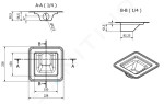 I-Drain - Square Nerezová podlahová vpusť Chape 54, 150x150 mm ID4CSQ0150