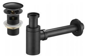 MEXEN/S - Umyvadlový sifon s výpustí click-clack s přepadem, černý 7992050-70
