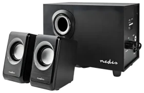 Nedis PC reproduktory černé / Reproduktory / 2.1 / 33 W / USB napájení / 3,5 mm jack (CSPR10021BK)