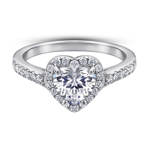 LUNICA Stříbrný prstýnek SRDCE Velikost prstenu: 9 (EU: 59-61) 0608_9