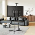 Equip Economy černá / Podlahový stojan TV / 37-70" / nosnost 70 kg / VESA 600x400 / výškové nastavení (650636)