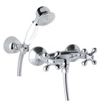 Mereo Sprchová nástěnná baterie, Retro Viktorie, 100 mm, s příslušenstvím, chrom CBL601A