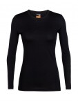 Dámské merino triko dlouhý rukáv ICEBREAKER Wmns 200 Oasis LS Crewe, Black velikost: M