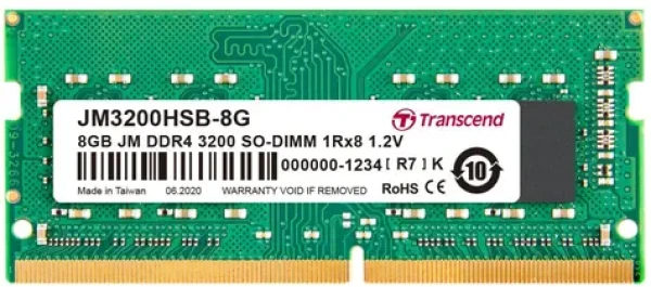 Transcend JetRam 16GB (1x16GB) 3200MHz / SODIMM / DDR4 / CL22 / 1.2V / 2Rx8 (JM3200HSB-16G)
