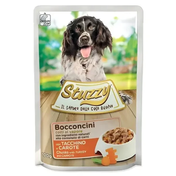 STUZZY Kapsička krůta s mrkví 100 g / Krmivo pro dospělé psy / vlhké / bez lepku (0304-4202)