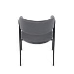 Židle jidelní, šedá látka, černá kovová noha