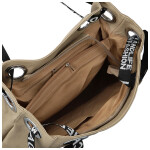 Módní dámská koženková kabelka na rameno Žanet, béžová