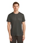 Pánské merino triko s krátkým rukávem ICEBREAKER Mens Core SS Tee Single Line Camp, Obsidian velikost: XL