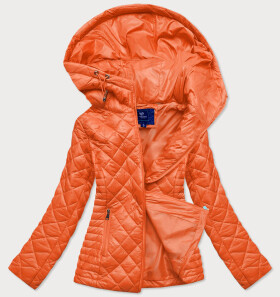 Oranžová prošívaná dámská bunda s kapucí (LY-01) Barva: odcienie pomarańczowego, Velikost: S (36)