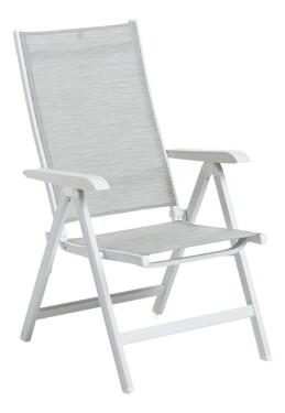 KETTLER BASIC PLUS polohovací, hliníkové křeslo - bílá / světle šedá