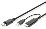 Digitus redukční kabel HDMI/DisplayPort 2m černá / Redukce / 4K 30Hz / HDMI 1.4 / DisplayPort 1.2 (AK-330111-020-S)