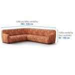 Bielastické potahy UNIVERSO NOVÉ žíhané cihlové rohová sedačka (š. 350 - 530 cm)