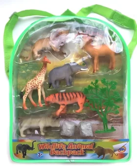 Sada 6 figurek Divoká zvířata v batohu