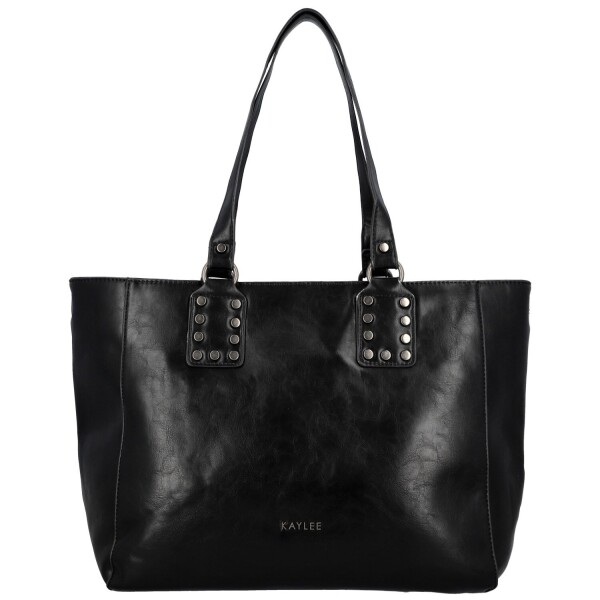 Módní dámská koženková kabelka na rameno Kleantis, černá