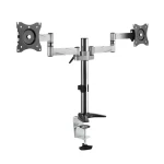 LogiLink Stolní držák pro 2 monitory 13-27" černá / Držák pro monitory / VESA 75-100mm / 8 kg / naklápěcí, otočný (BP0077)