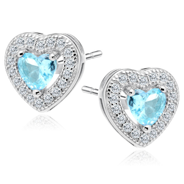 LUNICA Stříbrné náušnice POMNĚNKOVÉ SRDCE 0035 Ag 925; ≤2,1 g.