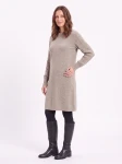HOSH Dámské úpletové šaty Rona taupe Velikost: XL/XXL