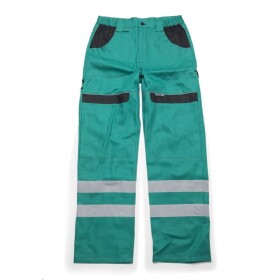 Montérkové kalhoty COOL TREND reflexní pasové H8934 zeleno-černé 46 zeleno-černé
