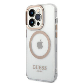 Pouzdro Guess Transparent MagSafe Kompatibilní iPhone 14 Pro Max Gold
