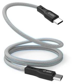 SBS USB-C 1 m šedá / Magnetický kabel / 60 W