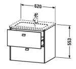 DURAVIT - Brioso Umyvadlová skříňka 55x62x48 cm, 2 zásuvky, lesklá bílá BR410102222