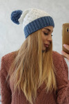 Fleecová čepice Bibiana K264 denim+white UNI