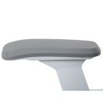 Židle kancelářská, tmavě šedá síťovina MESH, bílý plast, plastový kříž