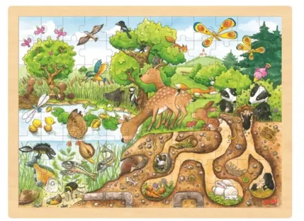 GOKI Dřevěné puzzle Zkoumání přírody