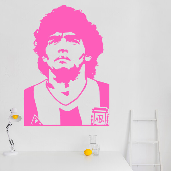 Samolepka Diego Maradona Barva: růžová, Velikost: 60 x 42 cm