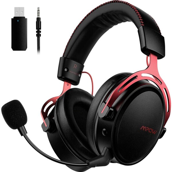 Mipow Mpow Gaming Sluchátka Over Ear bezdrátová, kabelová stereo černá, červená Redukce šumu mikrofonu Vypnutí zvuku mikrofonu, regulace hlasitosti