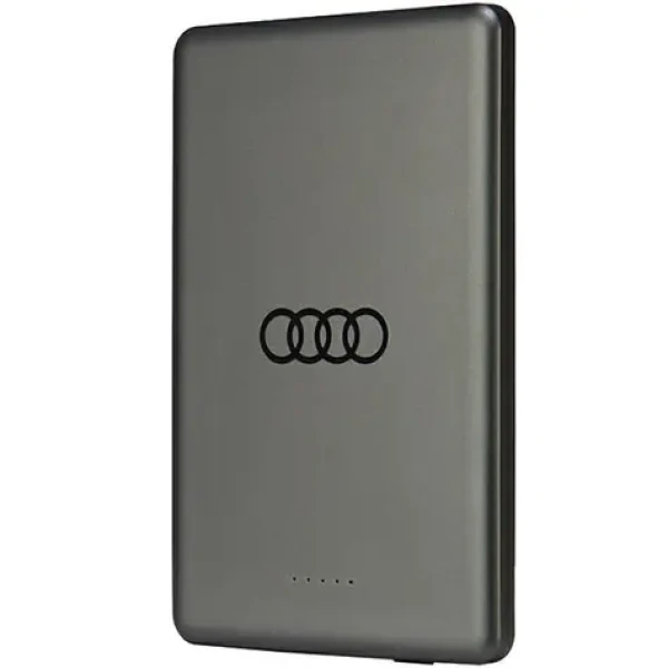 Audi Big Logo MagSafe šedá / Powerbanka / MagSafe / 5000 mAh / 15W bezdrátové nabíjení (AU-MWPB5000-GT/D1-GY)