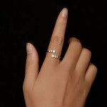 Stříbrný prsten Ailana MOISSANITE + CERTIFIKÁT, nastavitelná Stříbrná