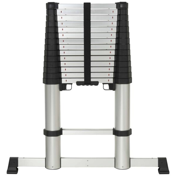 TOOLCRAFT TO-9610266 Slitina hliníku teleskopický žebřík Montáž bez nářadí max.prac. výška: 5.12 m hliník EN 131 18.68 kg