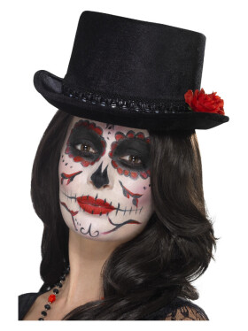 Klobouk Day of the Dead s červenou květinou, druhá jakost