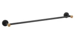 MSV IANA nástěnný držák na ručníky černý / ocel / bambus / 65,2 cm